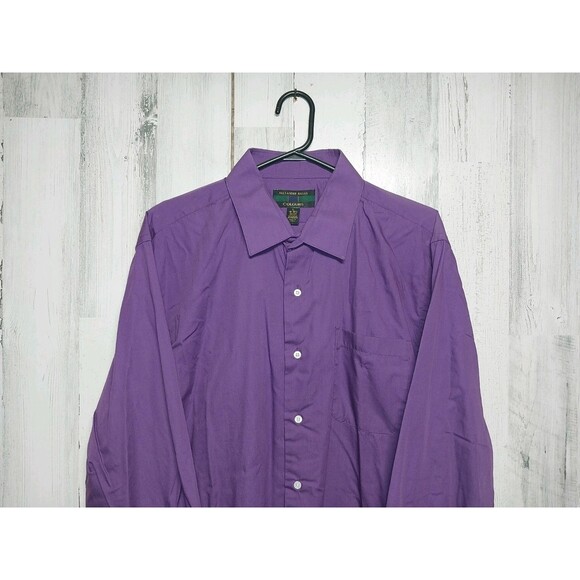 Alexander Julian Colours Men's Large Purple Button Up Long Sleeve Shirt - Picture 3 of 6